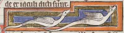 Two white siren serpents with wings